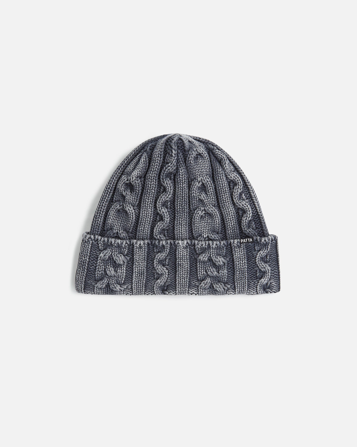 Patta Cold Dyed Cable Knitted Beanie (Titanium)