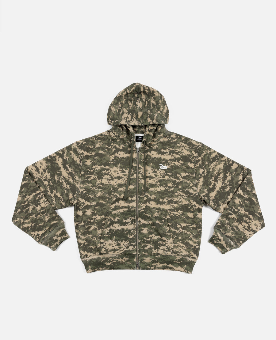 Patta Digi Camo Waffle Zip Hooded Sweater