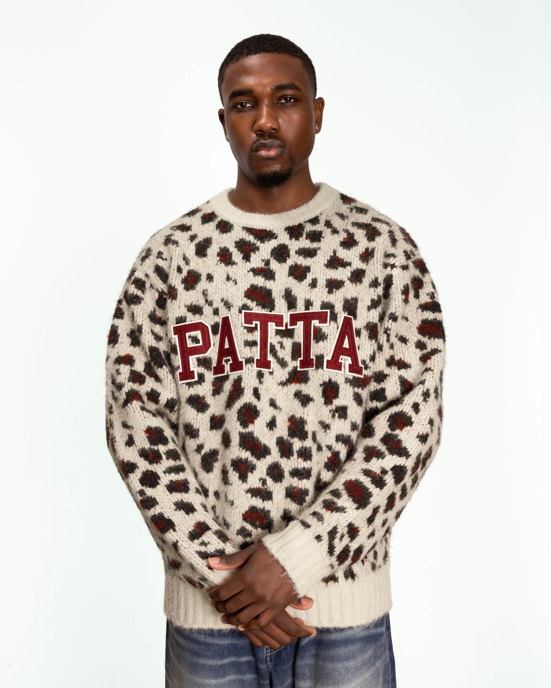 Patta Leopard Brushed Knitted Sweater (Multi)